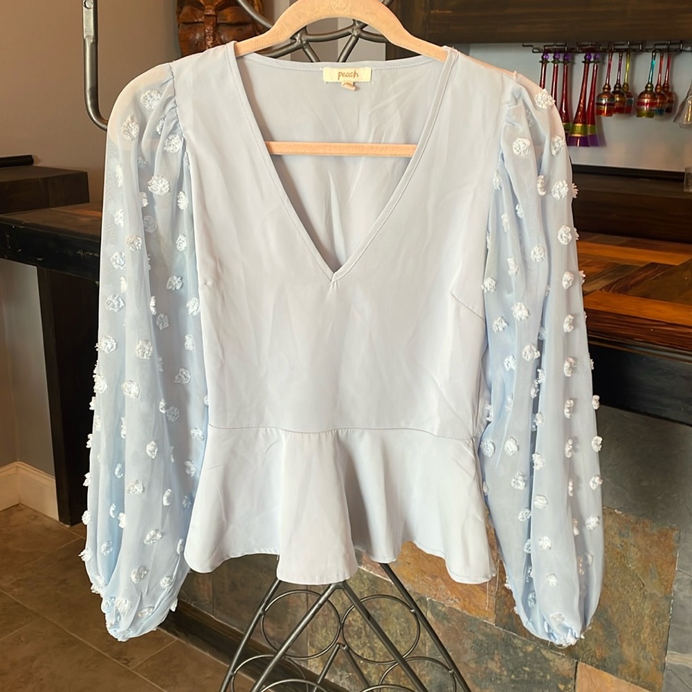 Peach light blue top size S